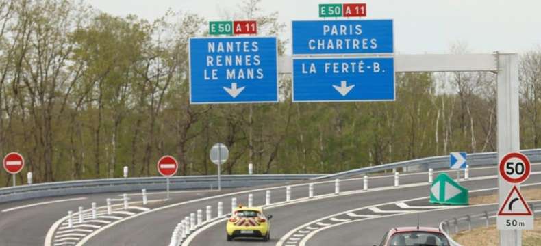 Le nouvel échangeur de l'Huisne sarthoise est accessible sur l'autoroute A11