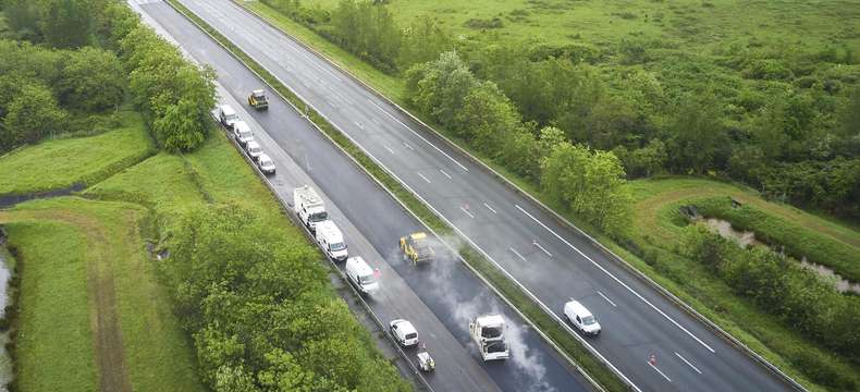 Les chantiers se poursuivent sur l'autoroute pendant le confinement