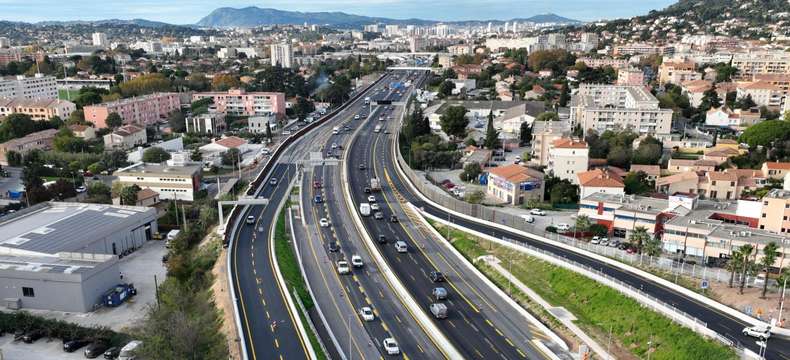 A57 à Toulon : mise en circulation de la 3e voie dans les deux sens de circulation  