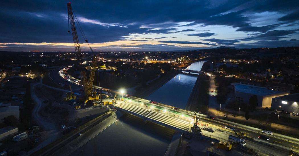 A7-A54 Bifurcation-pont-nuit 